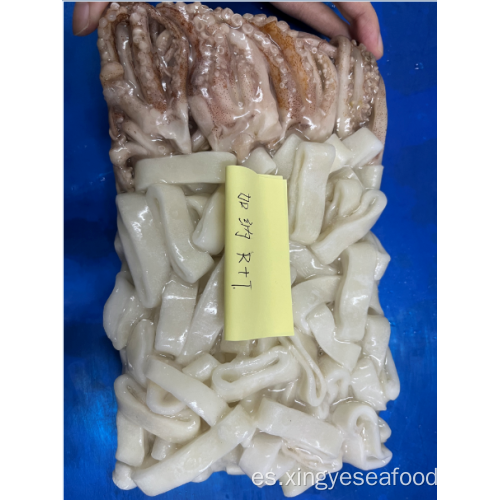 Anillos de calamares congelados y tentáculos illex coindetiii